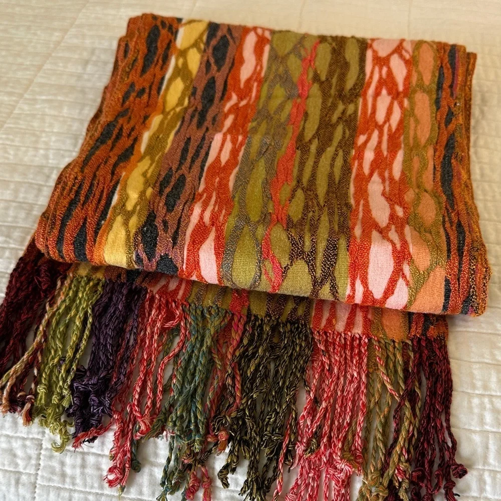 Tolani NWOT Colorful Striped Scarf